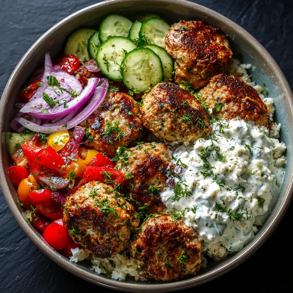 Greek Chicken Meatball Power Bowls – Fresh, Protein-Packed & Mediterranean!