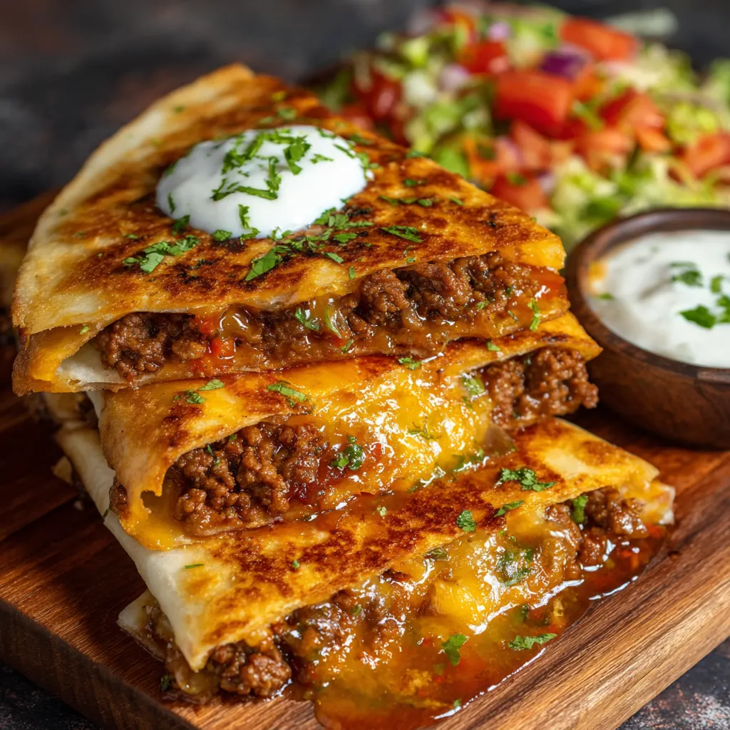 Ground Beef Baja Quesadilla Melt – Cheesy, Spicy & Irresistible!