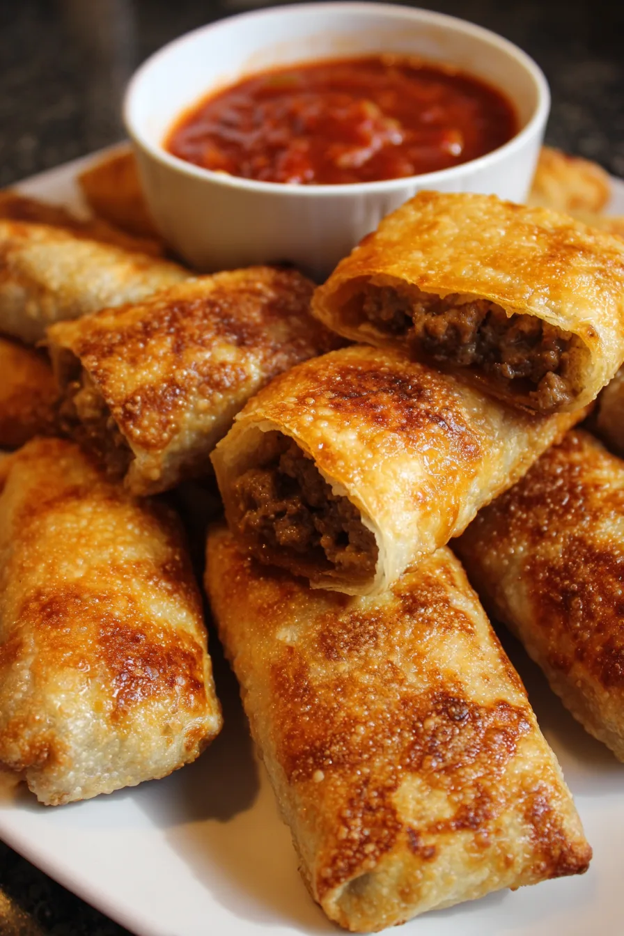 Ground Beef Crispy Chimichanga Bites – Crunchy & Cheesy