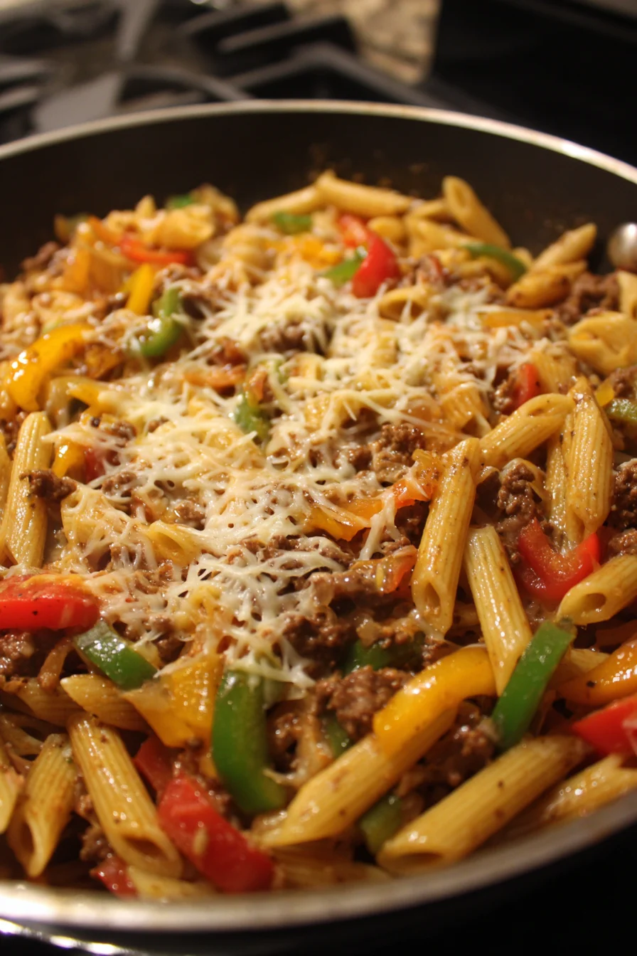 Ground Beef Fajita Pasta Skillet – Easy & Flavor-Packed