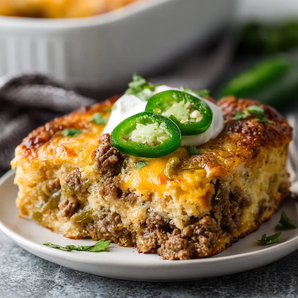 Ground Beef Jalapeño Popper Casserole