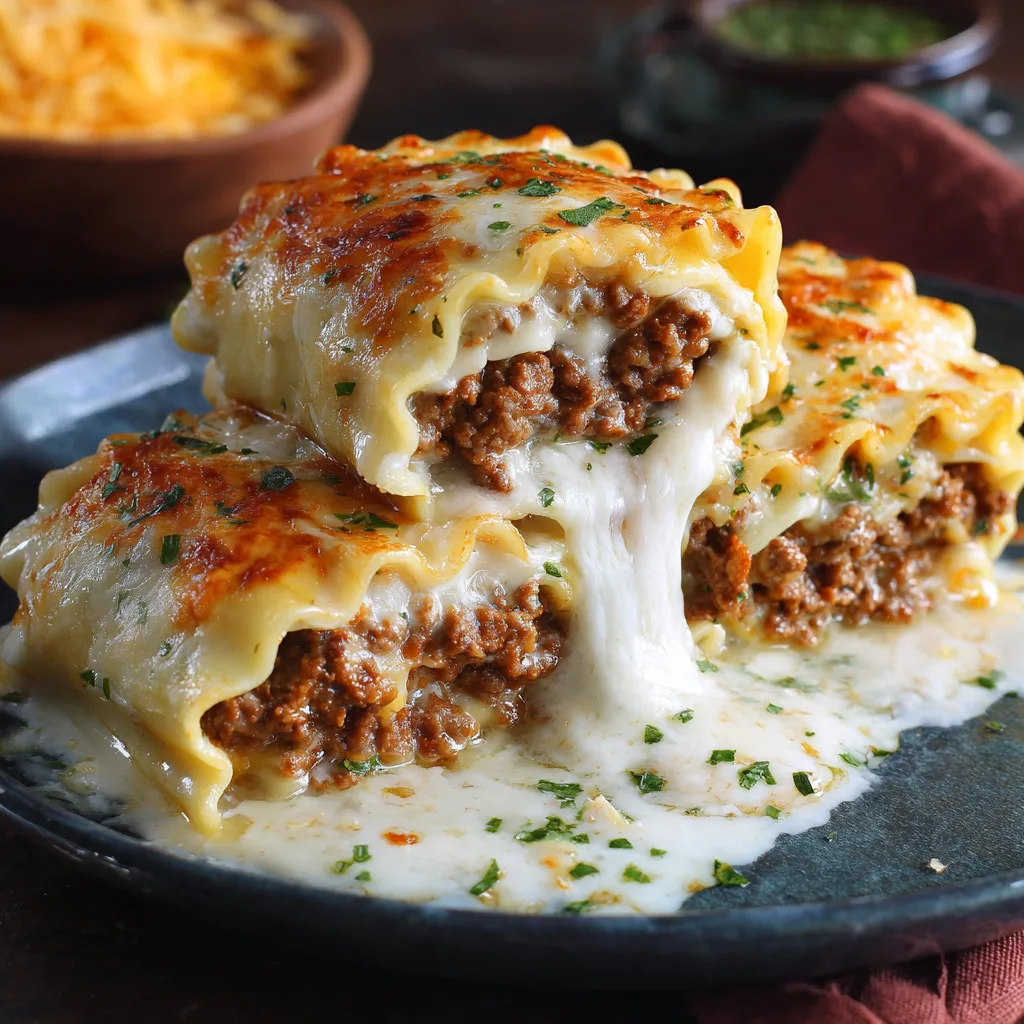 Ground Beef Ranch Alfredo Lasagna Roll-Ups – Creamy & Loaded