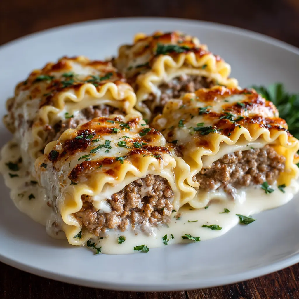Ground Beef Ranch Alfredo Lasagna Roll-Ups – Creamy & Loaded