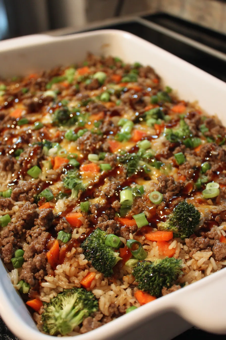 Ground Beef Teriyaki Rice Casserole
