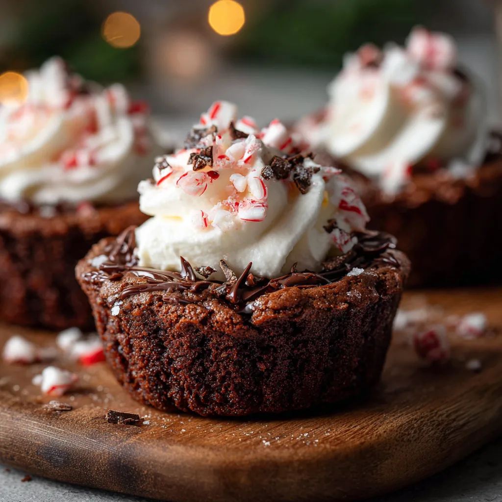 Holiday Peppermint Mocha Brownie Cups – Fudgy, Festive & Irresistible!