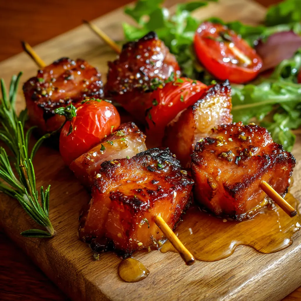 Honey Glazed Ham Skewers