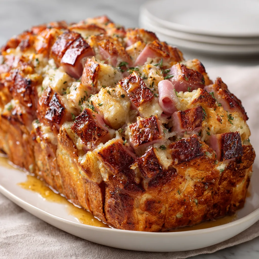 Honey Ham Pull-Apart Bread – Sweet, Cheesy & Shareable