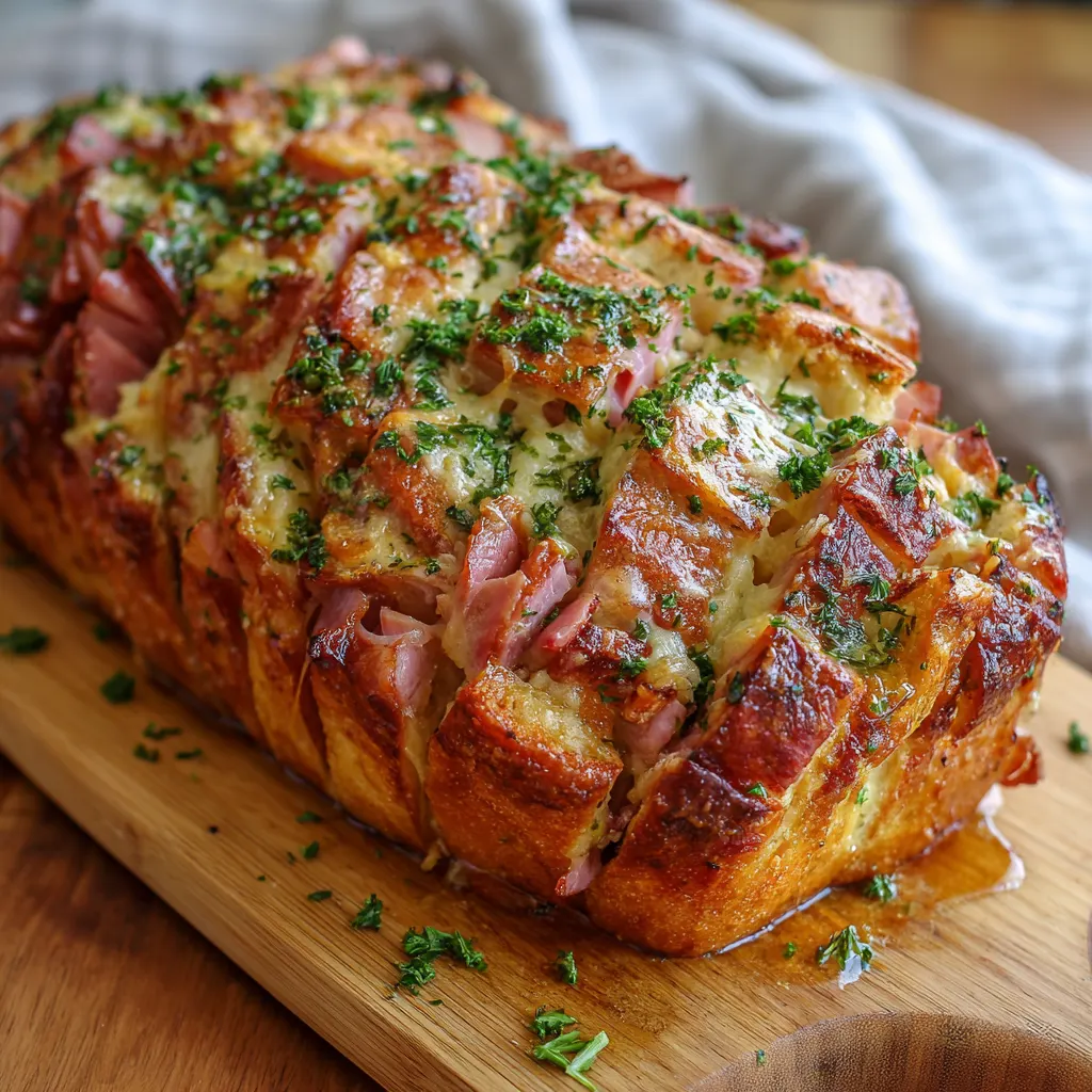 Honey Ham Pull-Apart Bread – Sweet, Cheesy & Shareable