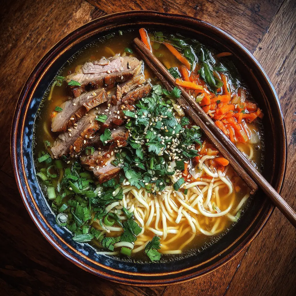 Honey Sriracha Pork Noodle Soup – Sweet, Spicy & Cozy