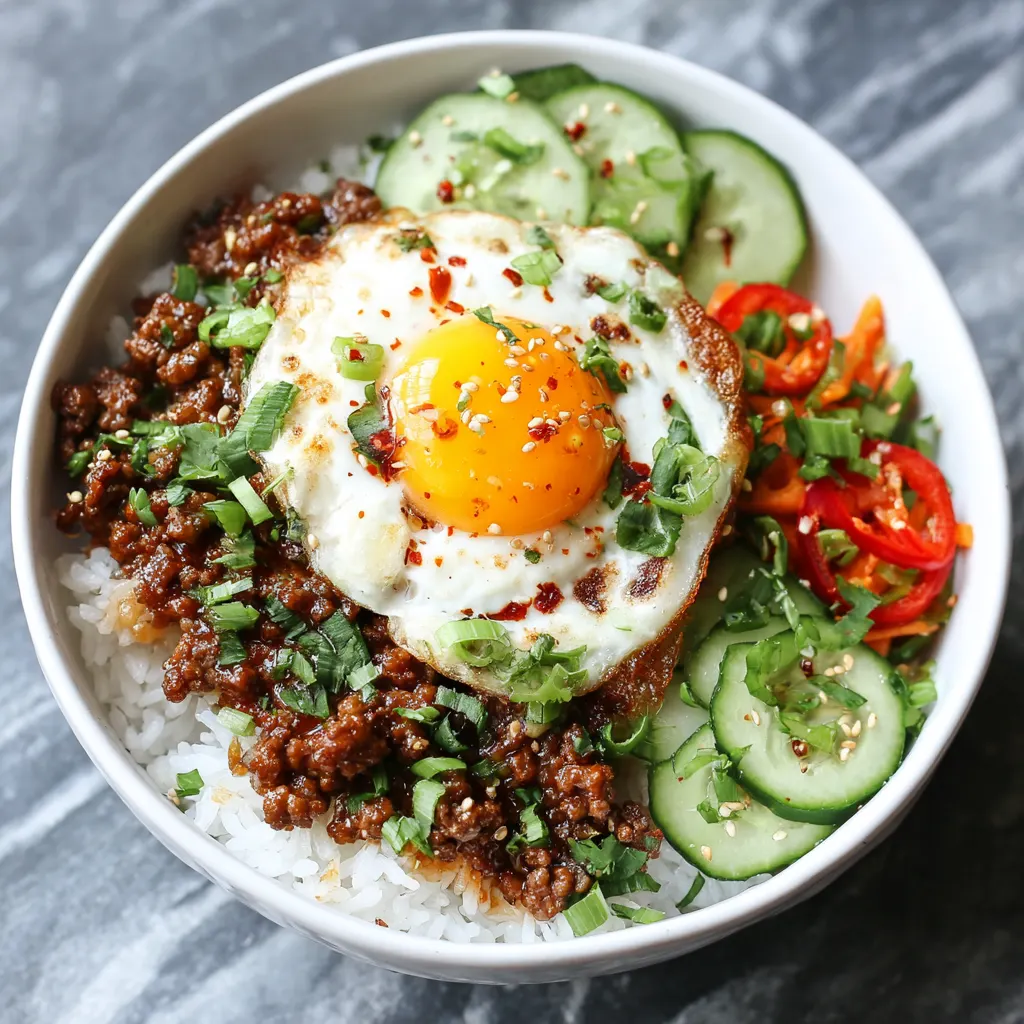 Ground Beef Korean BBQ Rice Bowls