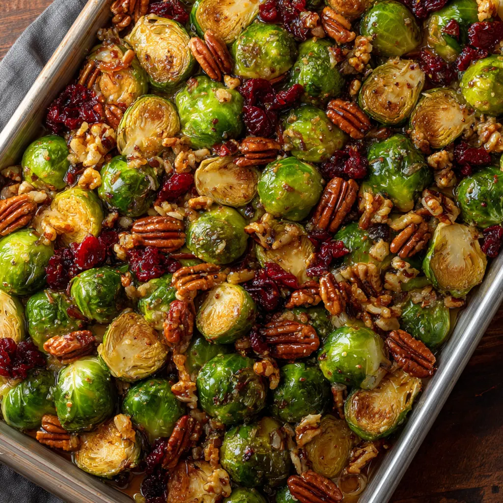 Maple Pecan Brussels Sprout Sheet Pan – Crispy, Sweet & Festive!