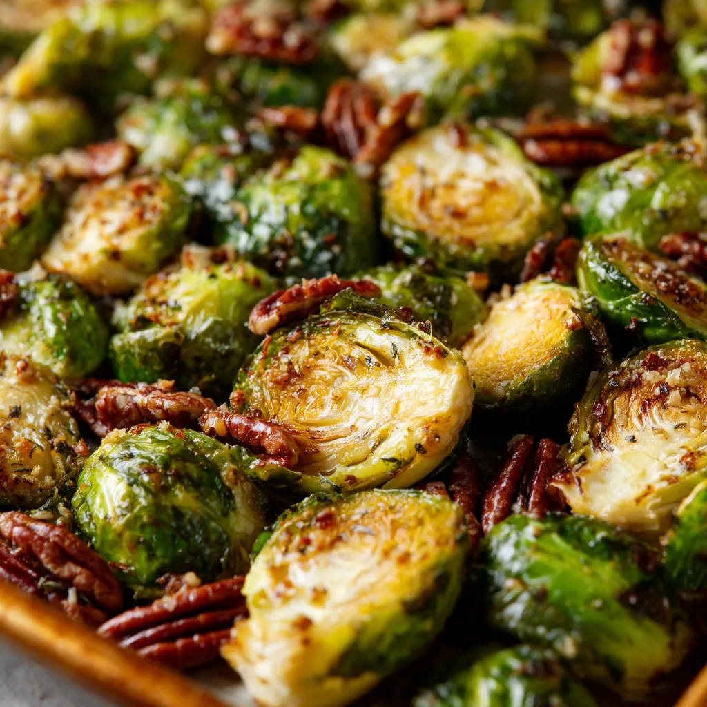 Maple Pecan Brussels Sprout Sheet Pan – Crispy, Sweet & Festive!