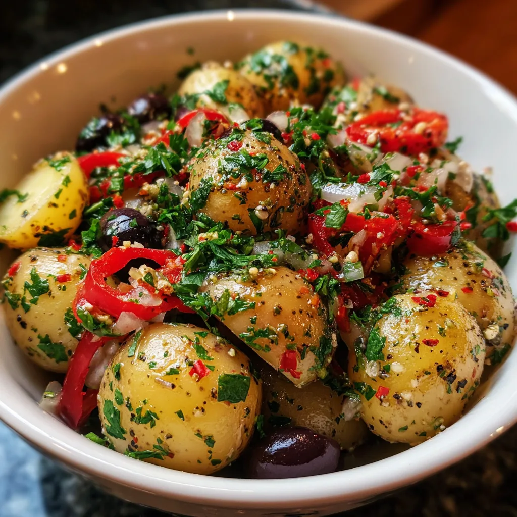 Mediterranean Garlic Potato Salad – Fresh, Zesty & Bold