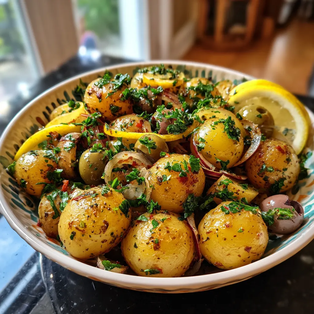 Mediterranean Garlic Potato Salad – Fresh, Zesty & Bold