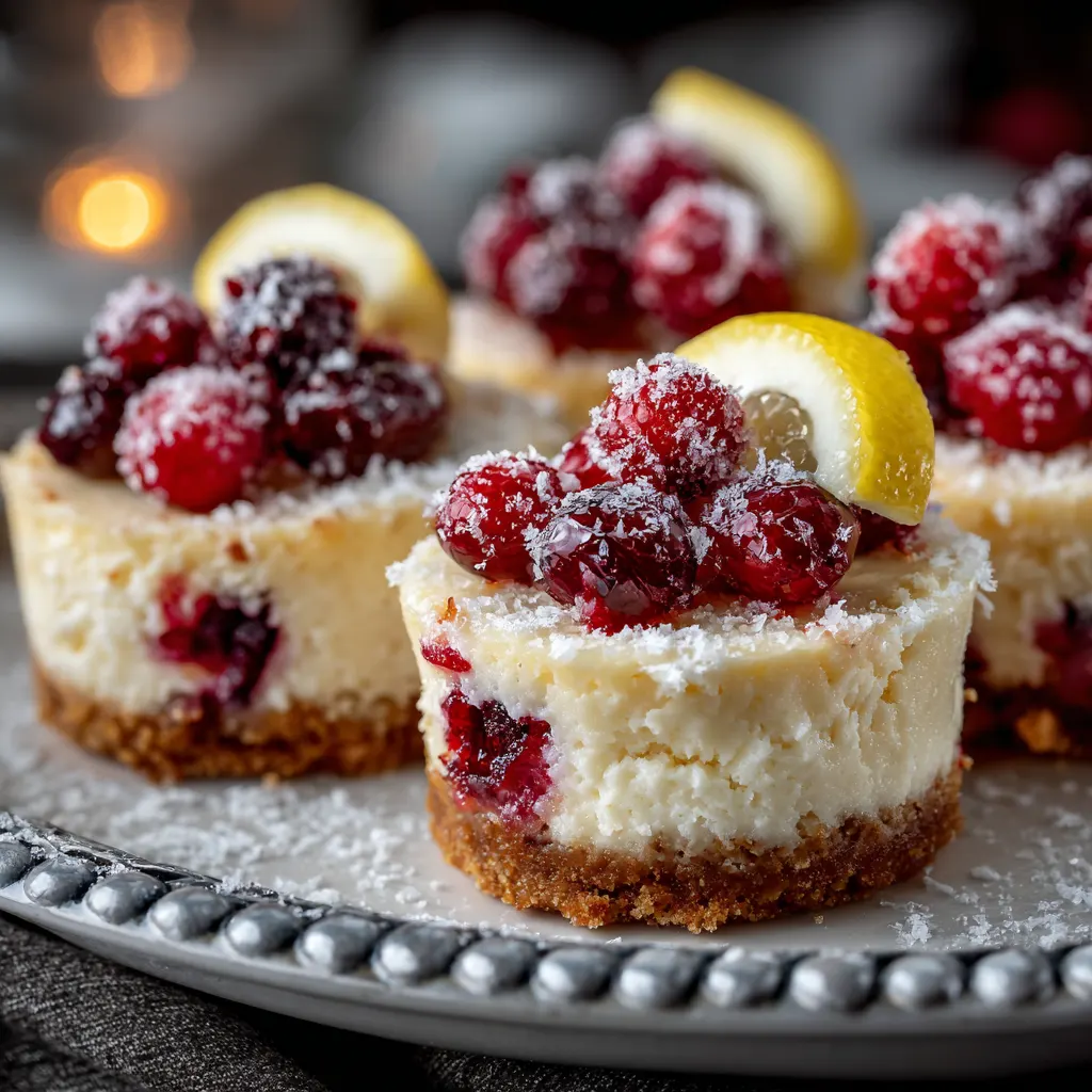 Sugared Cranberry Lemon Cheesecake Bites – Bright, Festive & Irresistible!