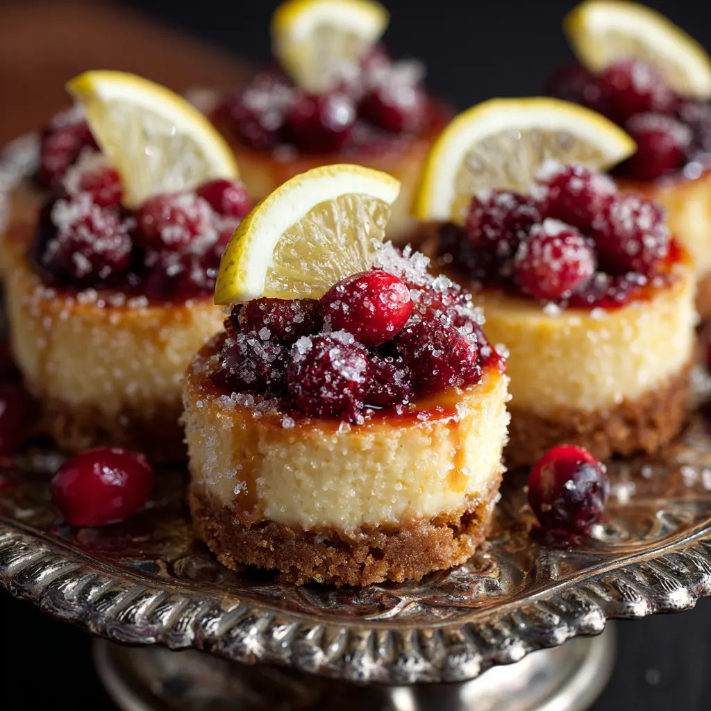 Sugared Cranberry Lemon Cheesecake Bites – Bright, Festive & Irresistible!