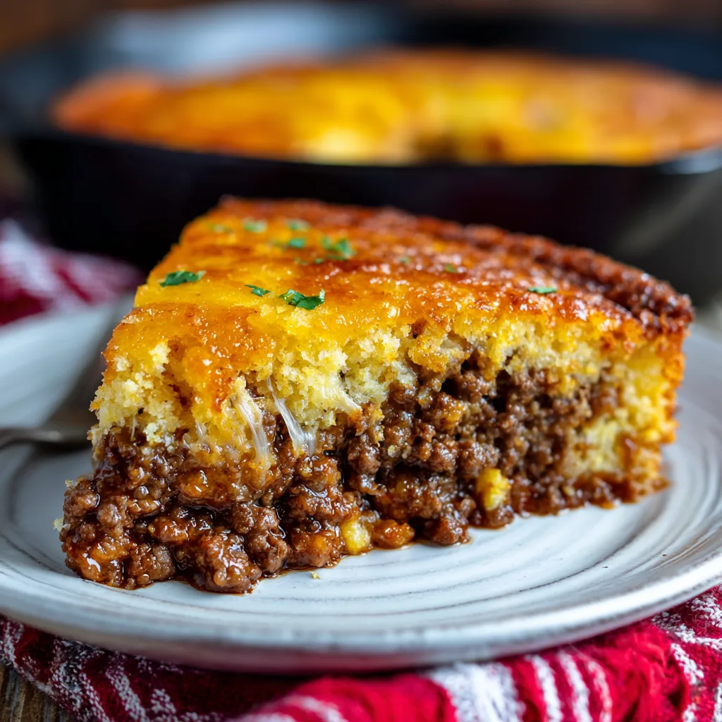 Sweet Cornbread Beef Bake