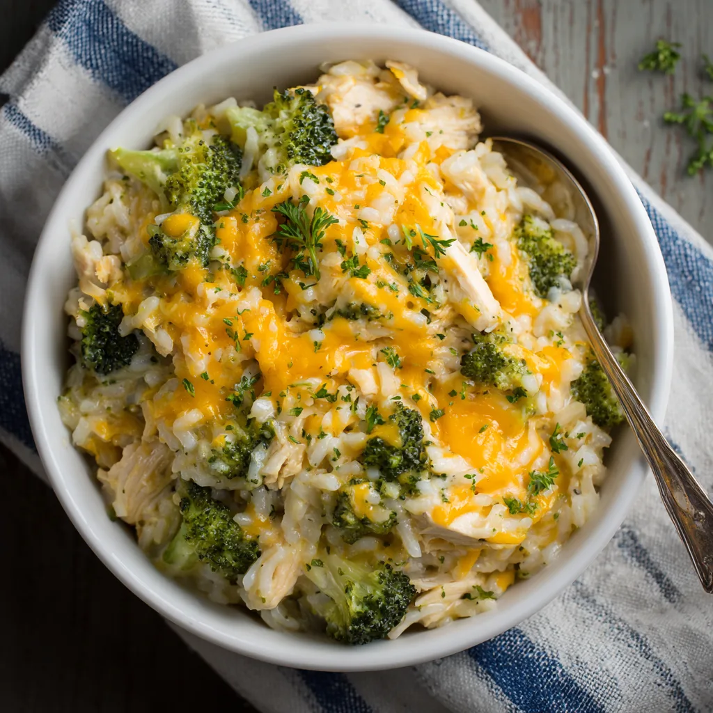 Crockpot Cheddar Broccoli Chicken Rice – Creamy, Cozy & Effortless!