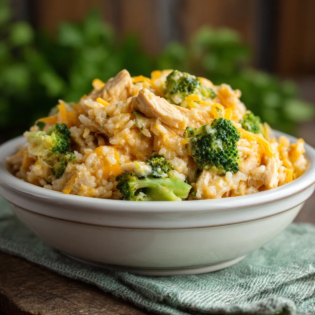 Crockpot Cheddar Broccoli Chicken Rice – Creamy, Cozy & Effortless!