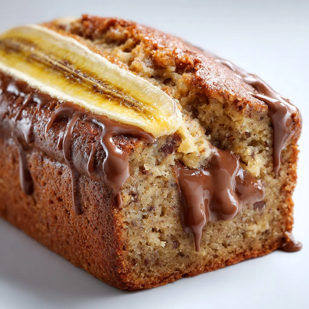 Best Ever Banana Bread with Decadent Nutella Ribbon