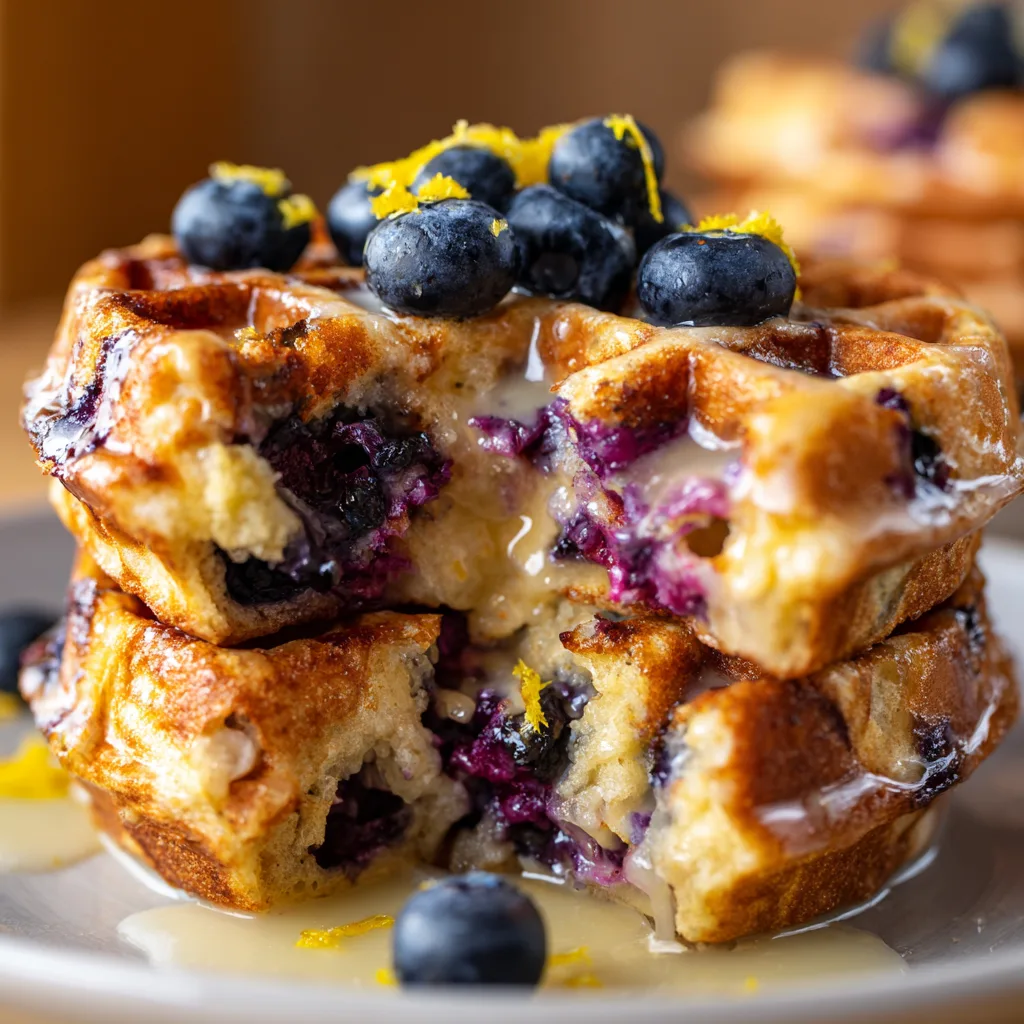 Blueberry Lemon Zest Waffles – Bright, Fluffy & Brunch-Ready