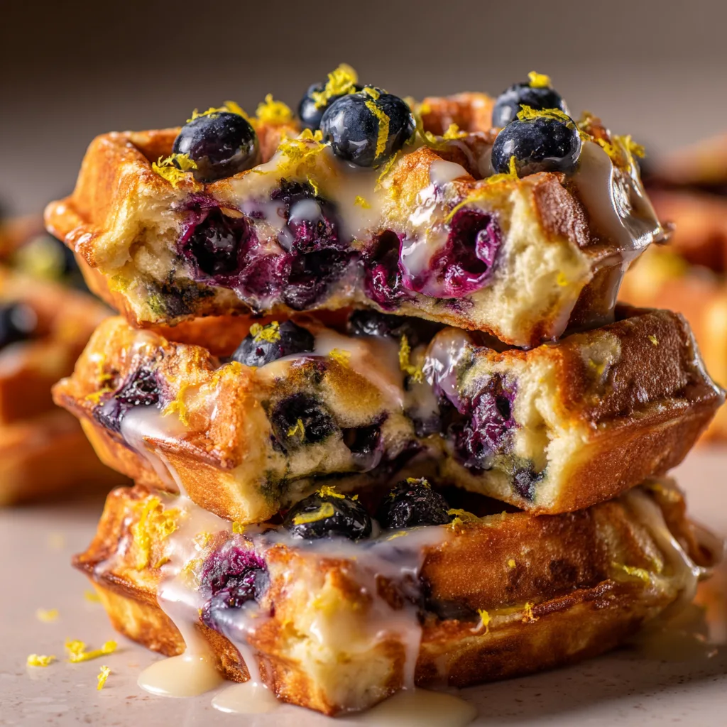 Blueberry Lemon Zest Waffles – Bright, Fluffy & Brunch-Ready