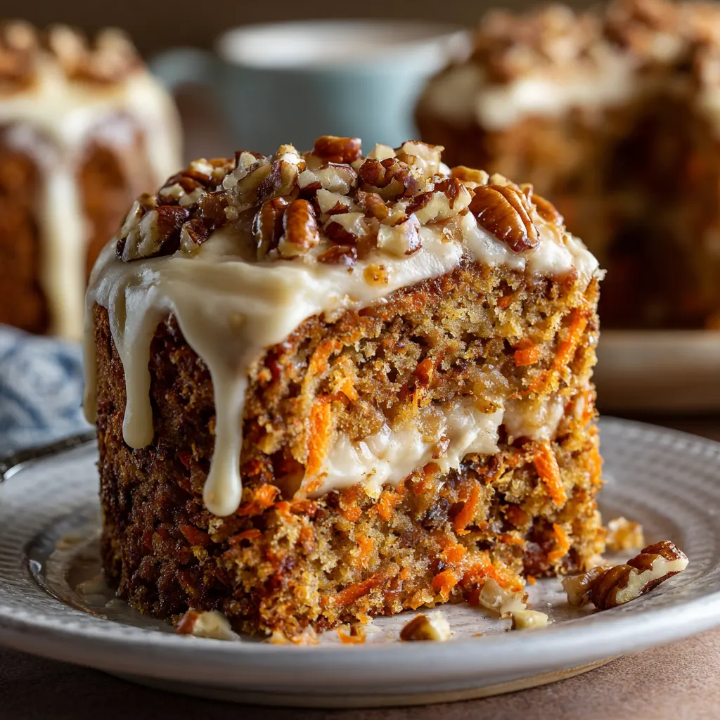 Carrot Cake with Maple Pecan Frosting – Moist, Sweet & Nutty