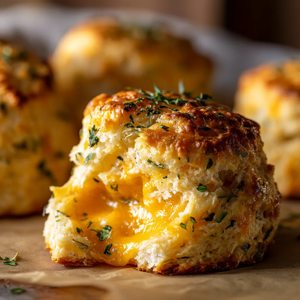 Cheddar Garlic Herb Biscuits – Fluffy, Savory & Irresistible