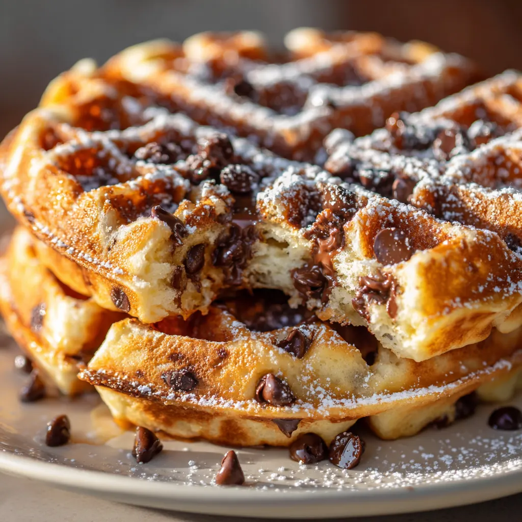 Chocolate Chip Cookie Waffles – Chewy, Gooey & Fun to Make