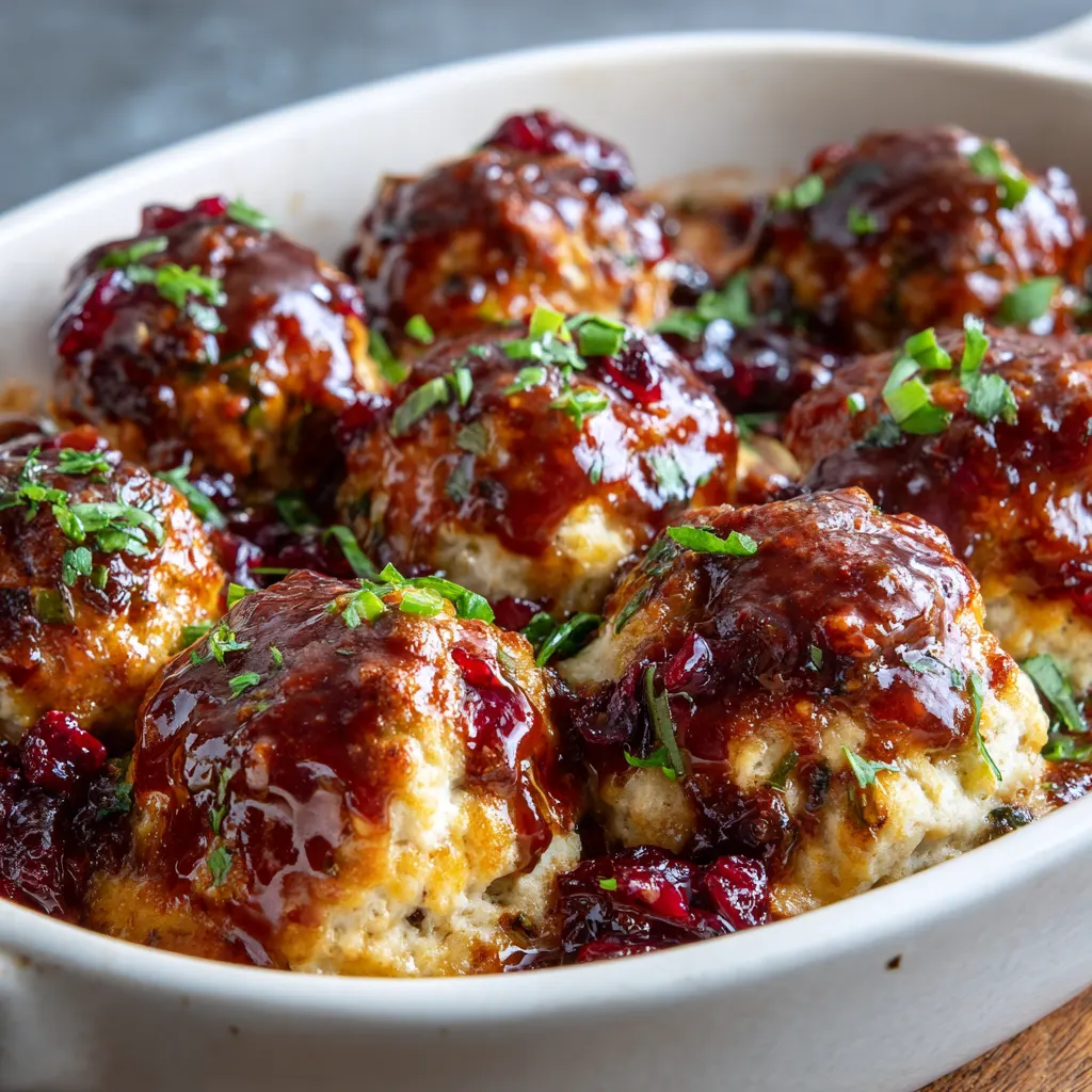 Cranberry BBQ Meatball Biscuit Bake – Sweet, Saucy & Comforting