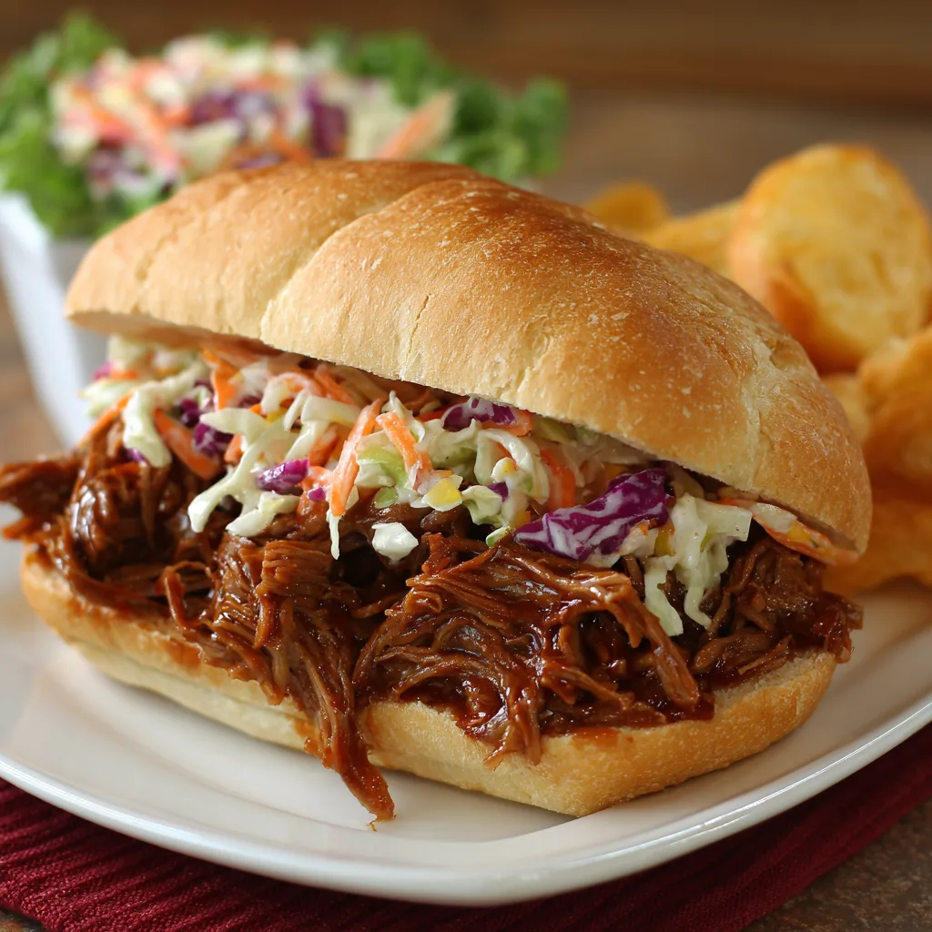 Crockpot BBQ Ranch Beef Sandwiches
