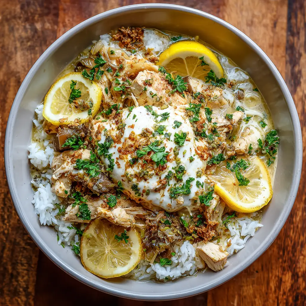 Crockpot Lemon Garlic Chicken Bowls – Bright, Easy & Flavor-Packed