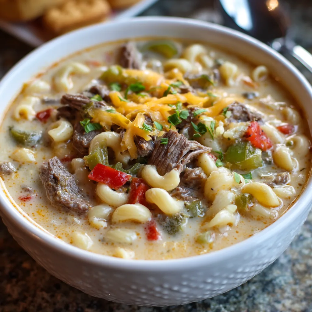 Crockpot Philly Cheesesteak Soup – Creamy, Hearty & Comforting