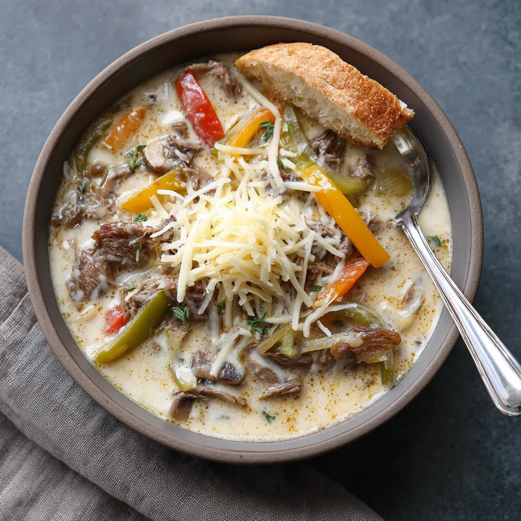 Crockpot Philly Cheesesteak Soup – Creamy, Hearty & Comforting