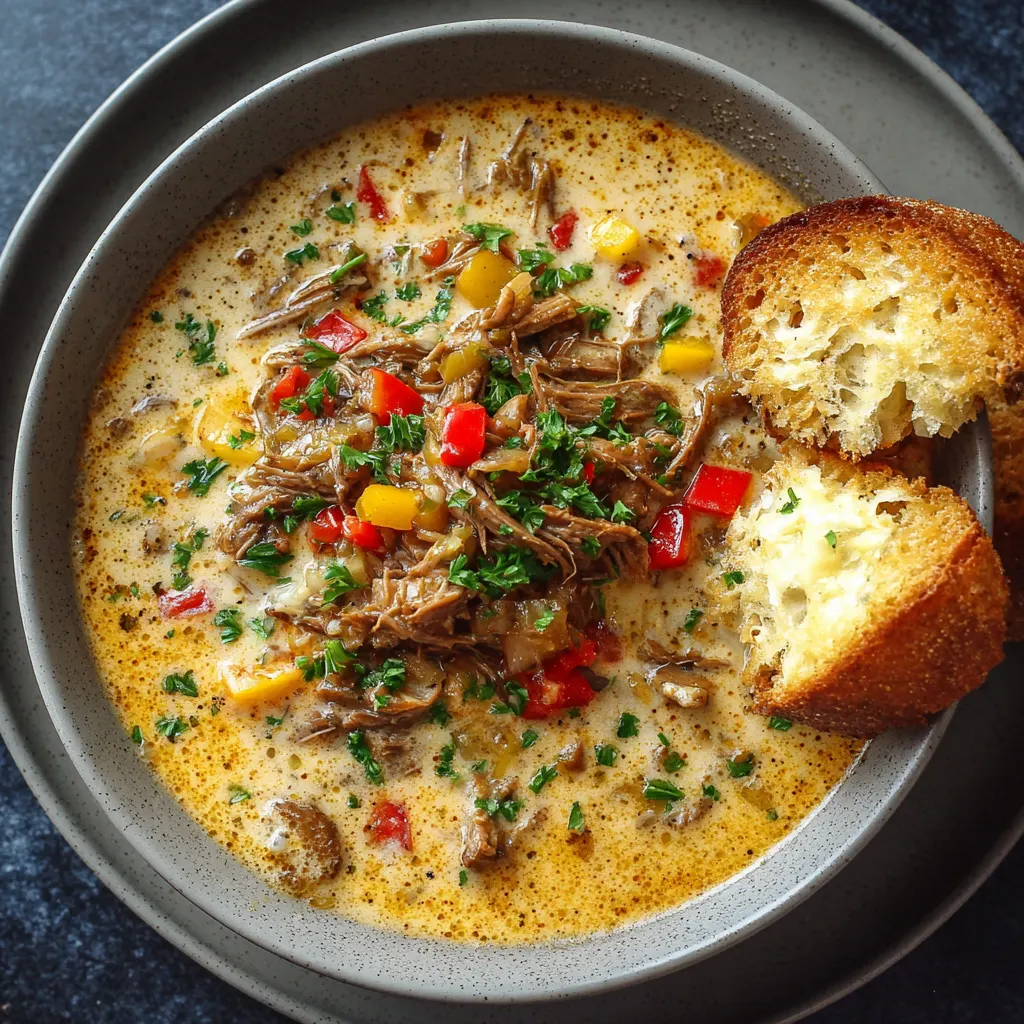 Crockpot Philly Cheesesteak Soup – Creamy, Hearty & Comforting