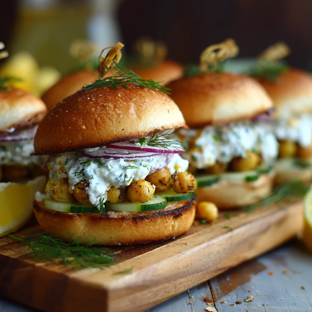 Greek Chickpea Tzatziki Sliders – Fresh, Creamy & Crowd-Friendly