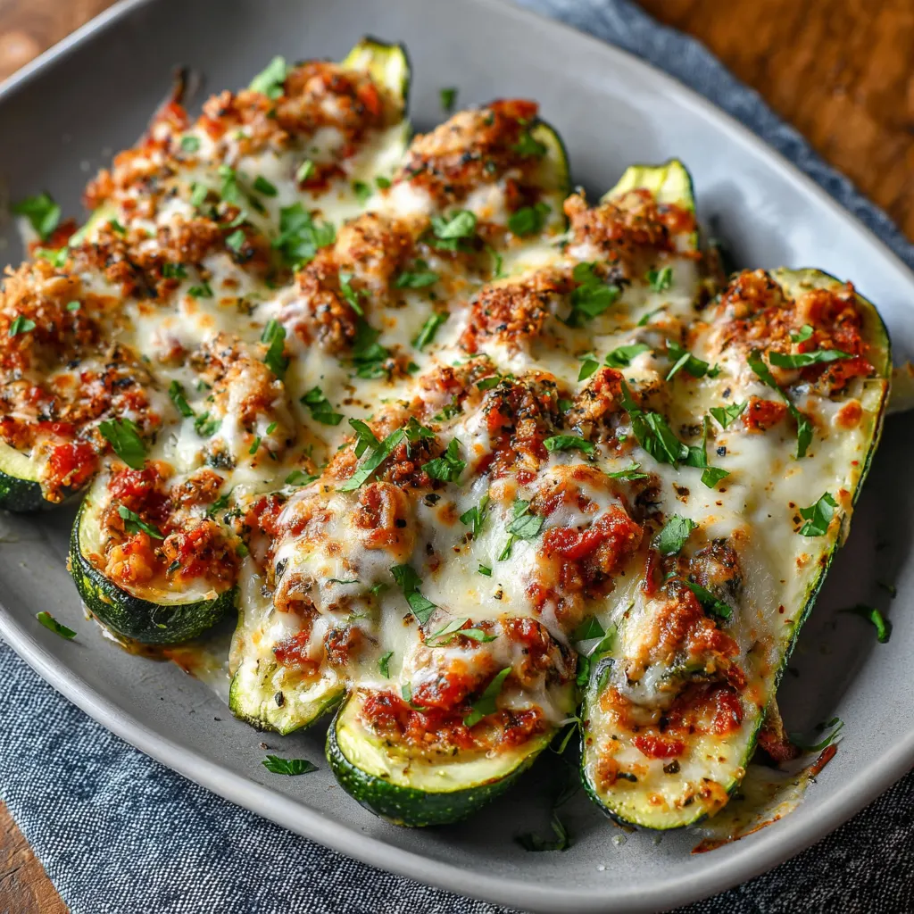 Mediterranean Zucchini Parmesan Boats – Cheesy, Fresh & Oven-Baked