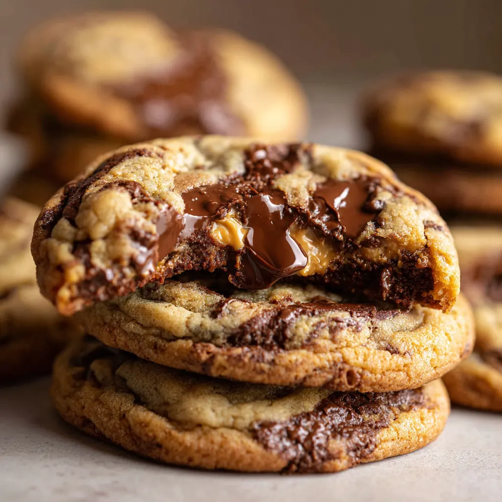 Peanut Butter Swirl Chocolate Chip Cookies