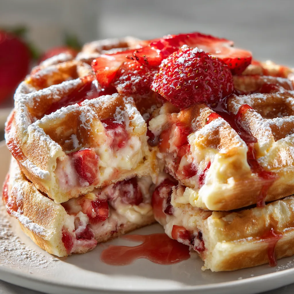 Strawberry Cheesecake Waffles