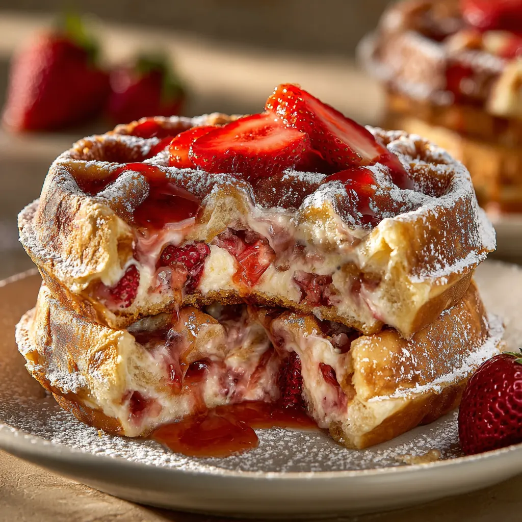 Strawberry Cheesecake Waffles